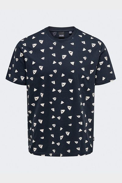 Only & Sons Ανδρικό μπλουζάκι ONSKENDALL REG DITSY SS TEE Dark Navy - OS22028732