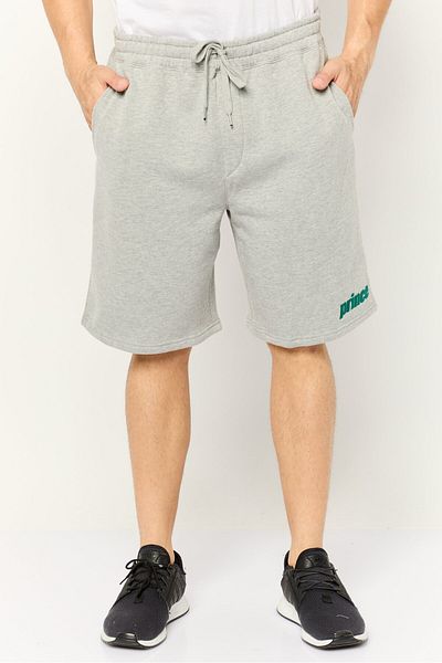 Prince Men Embroidered Logo Basic Shorts, Heather Grey
