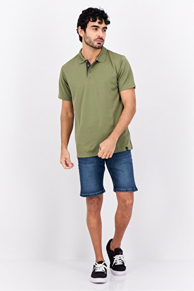 WRANGLER Men Regular Fit Plain Short Sleeves Polo Shirt, Olive