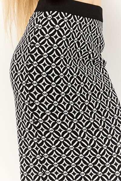 Michael Kors Women Brand Logo Midi Pencil Skirt, Black