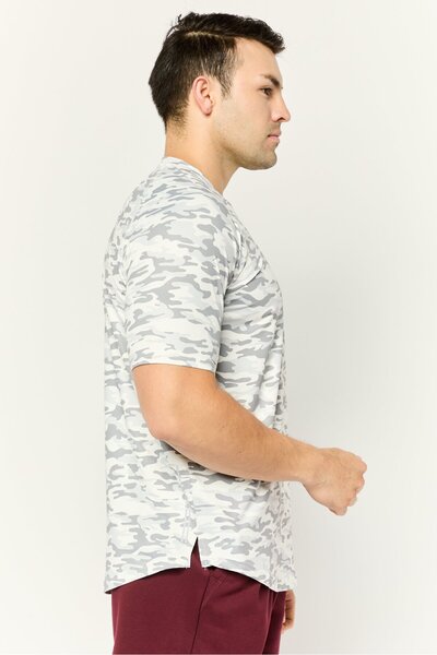 Kenneth Cole Men Crew Neck Long Sleeve Camouflage T Shirt, Multicolor