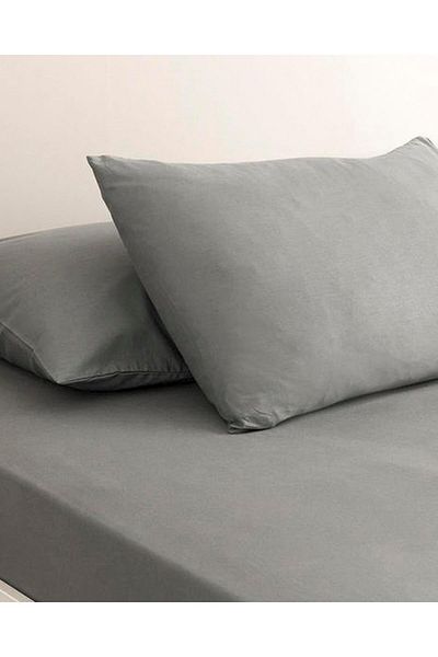English Home Plain Cotton King Size Bed Sheet Pebble 260X280 cm