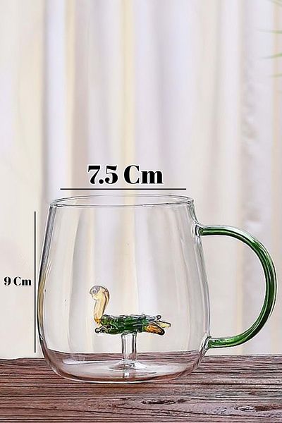 Jenisa Borosilicate Glass Turtle Figured Mug 400 ml Glass
