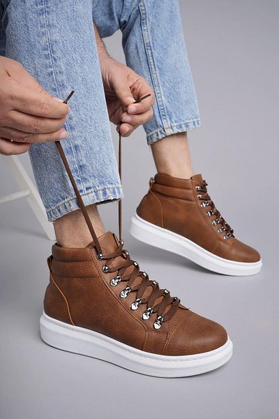 FASHIONLINE SLW206 Ottawa Lace-up Δερμάτινα Ανδρικά Αθλητικά Μποτάκια BT Tan