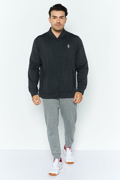 SKECHERS Men Sportswear Fit Long Sleeve Outdoor Hoodie, Charcoal