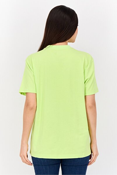 Esprit Women Crew Neck Short Sleeves Graphic Print T-Shirt, Lime Green