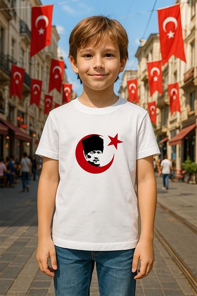 MYADA 19 mai 23 aprilie 23 octombrie 10 noiembrie Tricou pentru copii cu imprimeu special Moon Star Ataturk 22555