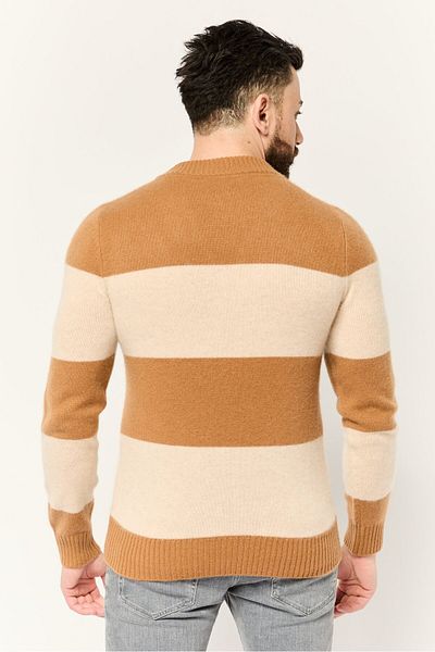 Esprit Men V Neck Yarn Dye Knitted Sweater, Multicolor