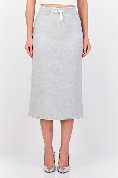 Esprit Women Knitted Midi Skirt, Grey