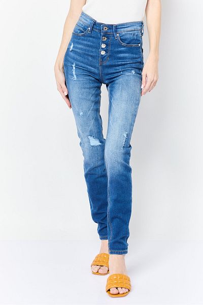 Guess Women Skinny High Rise Washed Denim Jeans, Blue