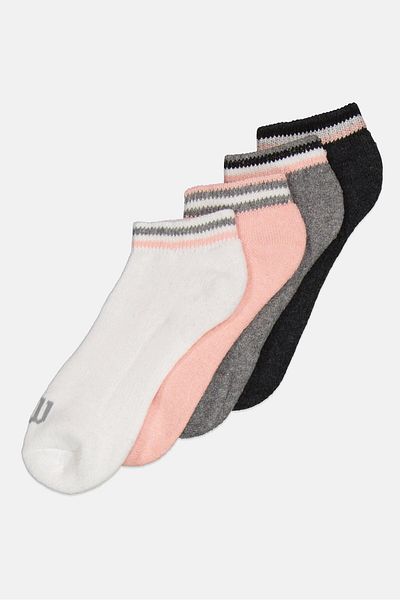 Wilson Women 6 Pairs No Show Active Socks, Grey/white/black/pink