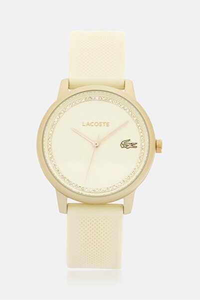 Lacoste Women 2001288 Rubber Strap Watch 33 mm, Cream