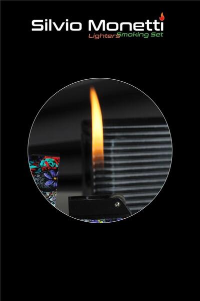 Silvio Monetti Kapaklı Baskılı Tasarım Kırmızı Gazlı Çakmak - 25CAK132TB03