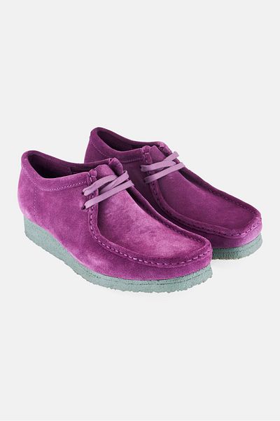 CLARKS Men Stranded Wallabee Lace Up Casual Shoes, Purple