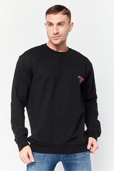 Lamborghini Men Crew Neck Graphic Print Sweatshirt, Black