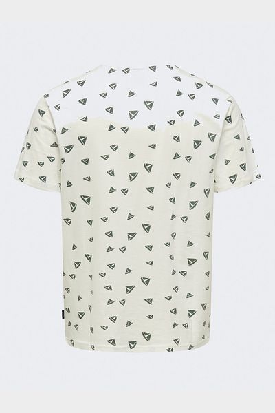 Only & Sons Ανδρικό μπλουζάκι Cloud Dancer ONSKENDALL REG DITSY SS TEE - OS22028732