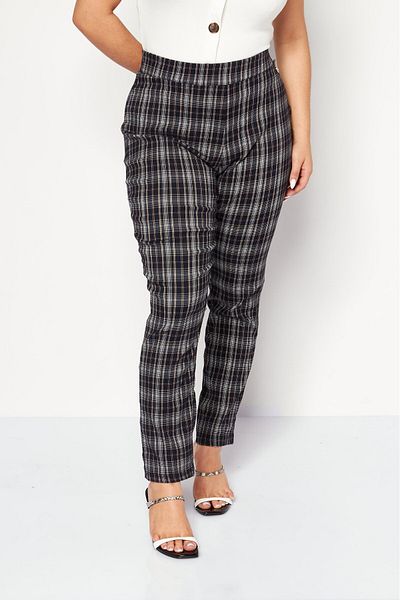 Tommy Hilfiger Women Regular Fit Checkered Pant, Navy Combo