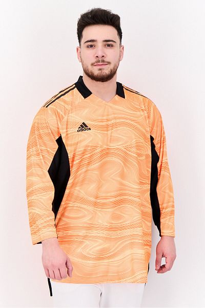 adidas Men Sportswear Fit Long Sleeve Football Jersey, Orange/black