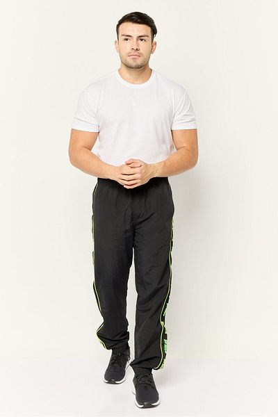 Prince Men Regular Fit Brand Logo Track Pants, Black