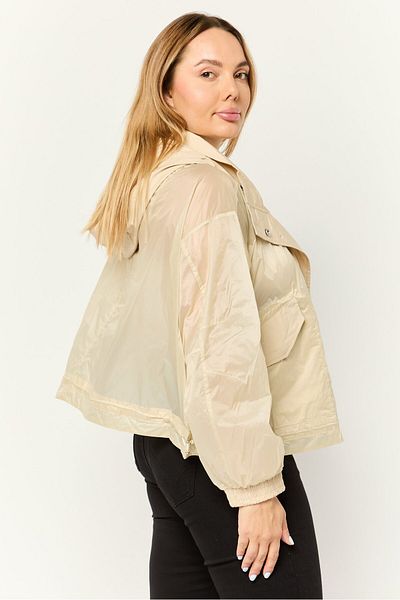 Esprit Women Solid Hooded Jacket, Multicolour