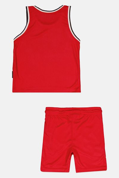 Brooklyn Toddlers Boy 2 Piece Graphic Print Racing Tank And Shorts Set, Red