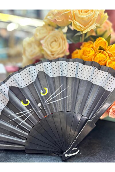 baytoptan Plastik Kedi Tasarımlı Yelpaze