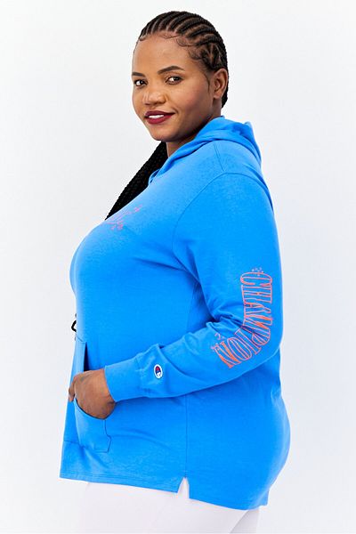 Champion Women Plus Size Long Sleeve Outdoor Sweatshirt, Blue