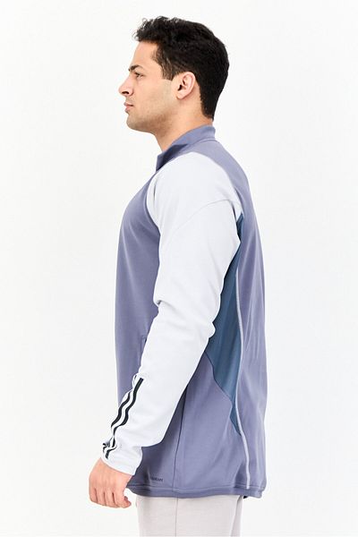 adidas قميص رجالي رياضي بأكمام طويلة مناسب للأنشطة الخارجية، رمادي