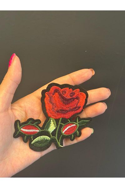Gönülden Tasarım 10X10 cm Iron-On Applique Embroidered Flower Coat Applique
