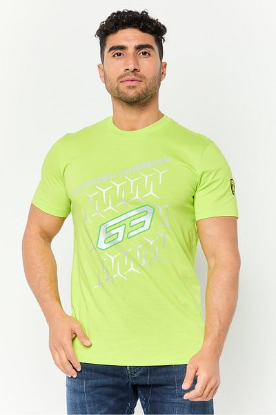 Lamborghini Men Crew Neck Short Sleeves Graphic Print T-Shirt, Green