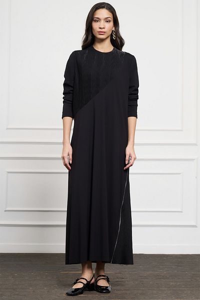Nuss Zipper Detail Black 2054 Dress