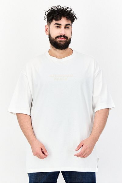 AMERICAN EAGLE Men Crew Neck Short Sleeves Embroidered Logo T-shirt, White