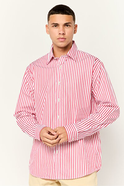 Esprit Men Regular Fit Yarn Dye Long Sleeve Casual Shirt, Multicolor