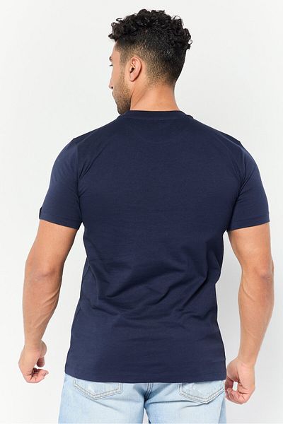 Lamborghini Men Crew Neck Short Sleeves Printed T-Shirt, Navy