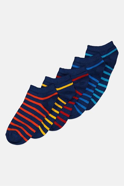 RBX Kids Boy 5 Pairs Yarn Dye Ankle Socks, Multicolor