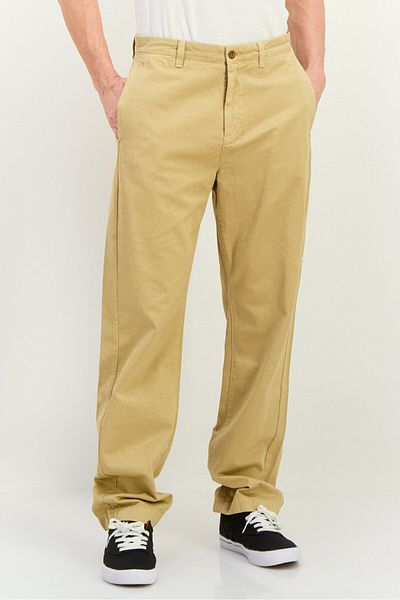 Gant Men Regular Fit Plain Straight Twill Chino Pants, Khaki