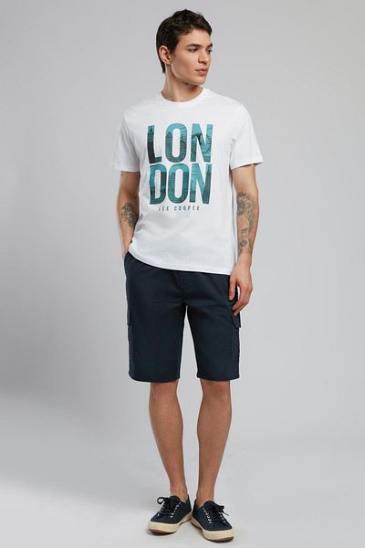 Lee Cooper Мъжки тъкани шорти Jogger Cargo, тъмносини