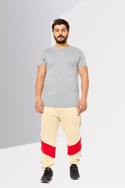Diesel Men Regular Fit Embroidered Logo Sweatpants, Beige