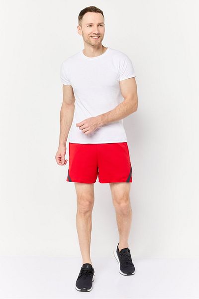 adidas Men Sportswear Fit 5 Inseam Basketball Shorts, Red