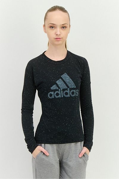 adidas بلوزة رياضية نسائية بأكمام طويلة من Winners Training باللون الرمادي الفحمي