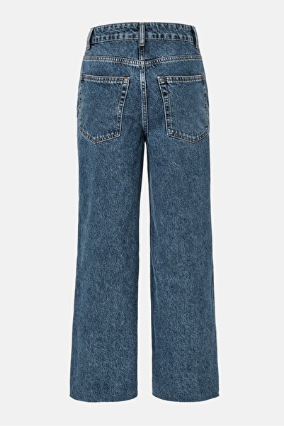 Tchibo Women Regular Fit Raw Hem No Stretch jeans, Mid Washed Blue