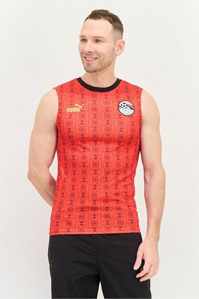 Puma Men Sportswear Fit Sleeveless Egyptian Fa Football Jersey, Red/black