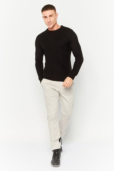 Sorbino Men Crew Neck Long Sleeve Knitted Sweater, Black