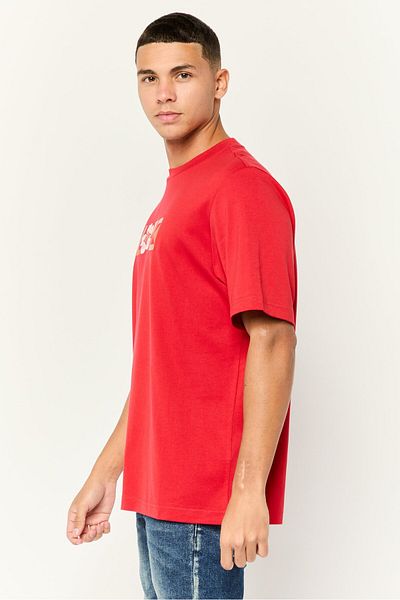 Esprit Men Crew Neck Short Sleeve Graphic Print T-Shirt, Red