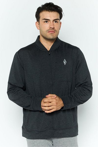 SKECHERS Men Sportswear Fit Long Sleeve Outdoor Hoodie, Charcoal