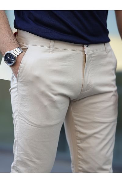BASEL.CO Slim Fit Λεπτό καλοκαιρινό λινό παντελόνι Chino
