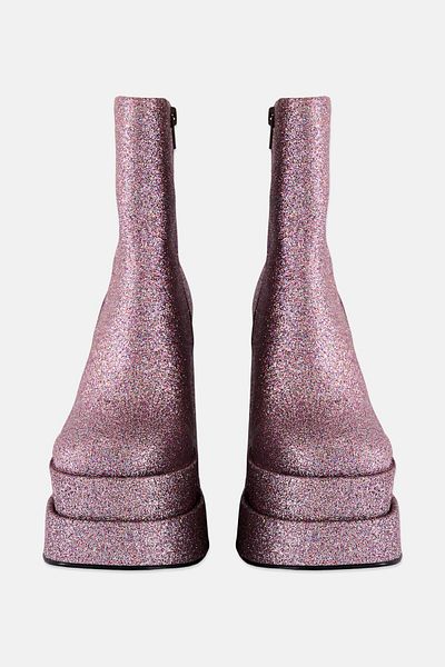 Steve Madden Women Round Toe Block Heel Zip-up Dress Boots, Purple Multi