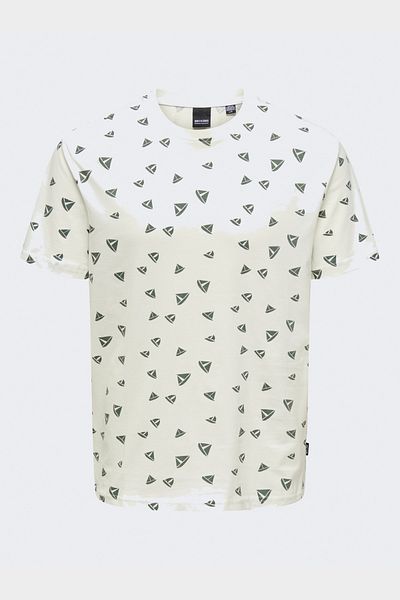 Only & Sons Ανδρικό μπλουζάκι Cloud Dancer ONSKENDALL REG DITSY SS TEE - OS22028732