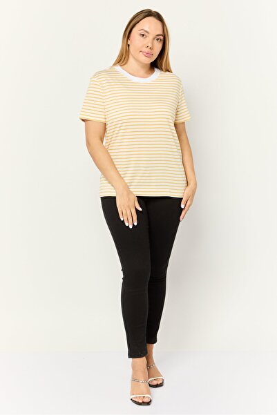 Esprit Women Crew Neck Short Sleeves Textured Top, Multi Color