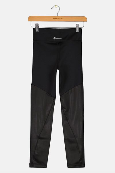 adidas Kids Girl Pull On Brand Logo Sportswear Leggings, Black